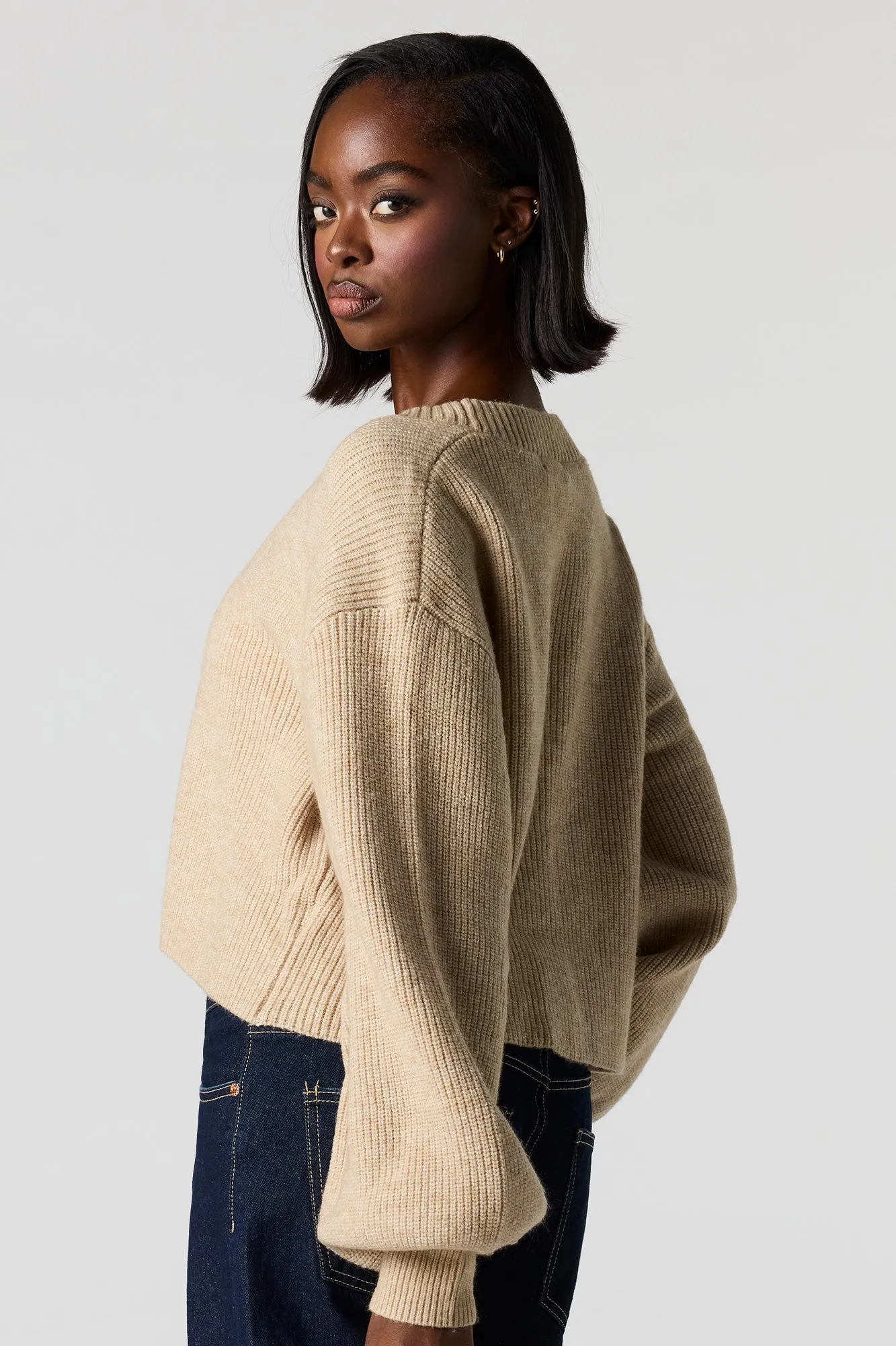 Mossy Knit Button-Up Cardigan sold by Urban Planet product image thumbnail 2
