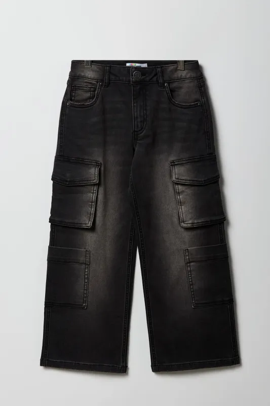 Girls Baggy Wide Leg Cargo Jean sold by Urban Planet