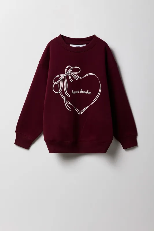 Girls Fleece Oversized Embroidered Sweatshirt sold by Urban Planet