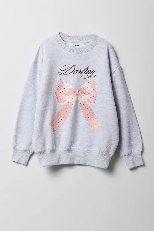 Girls Fleece Oversized Puff Print Sweatshirt sold by Urban Planet
