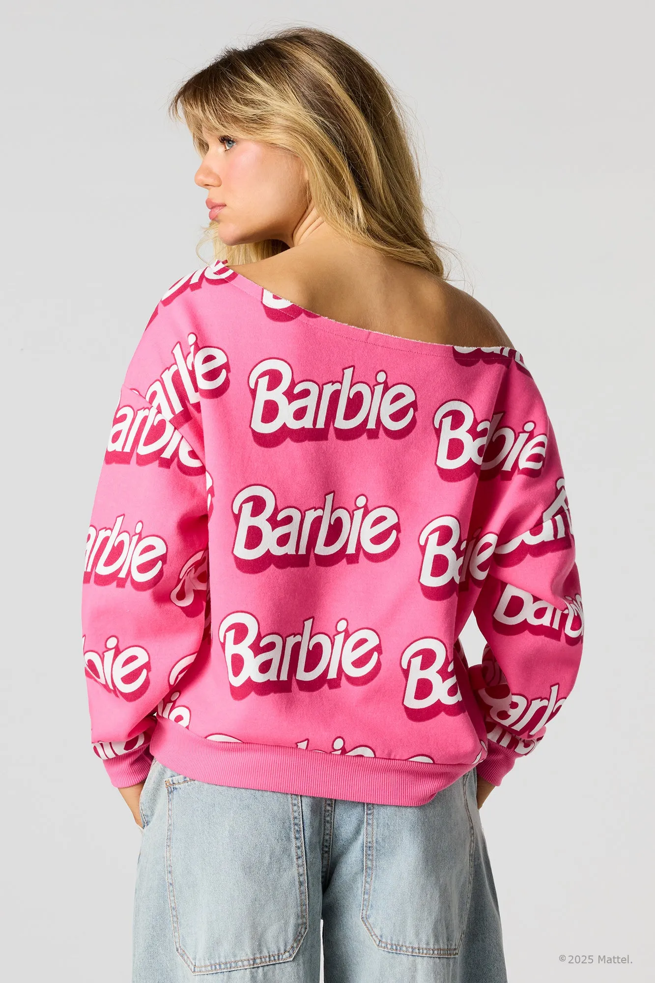 Barbie™ Off-Shoulder Fleece Sweatshirt sold by Urban Planet product image thumbnail 2