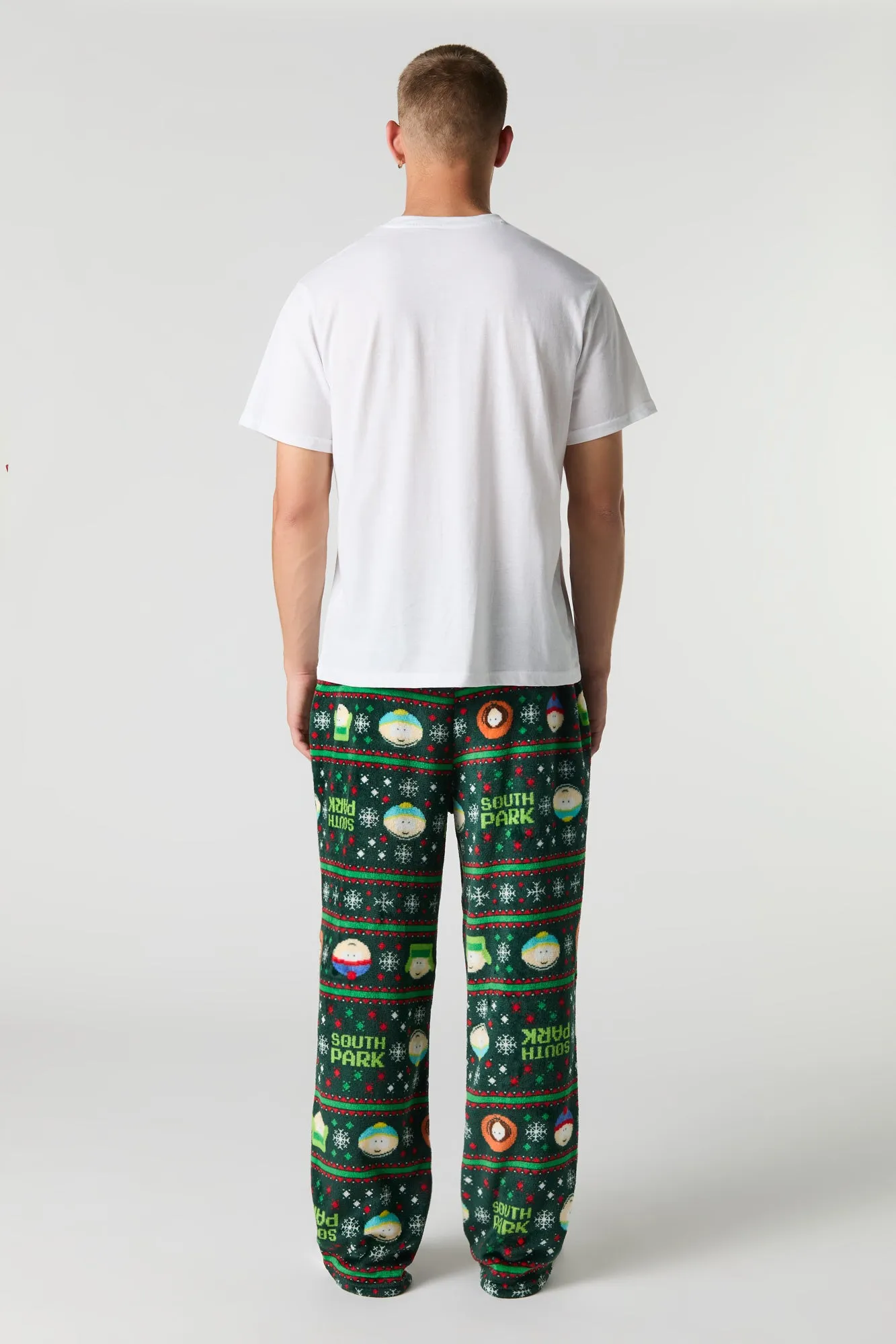 Cartoon Christmas Print Plush Pajama Pant sold by Urban Planet product image thumbnail 3