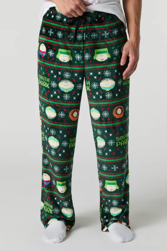 Cartoon Christmas Print Plush Pajama Pant sold by Urban Planet