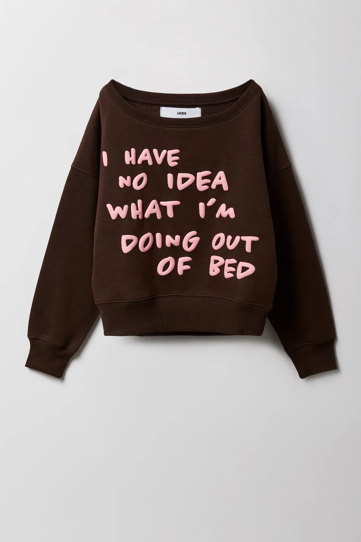 Girls Fleece Off Shoulder Puff Print Sweatshirt sold by Urban Planet product image thumbnail 3