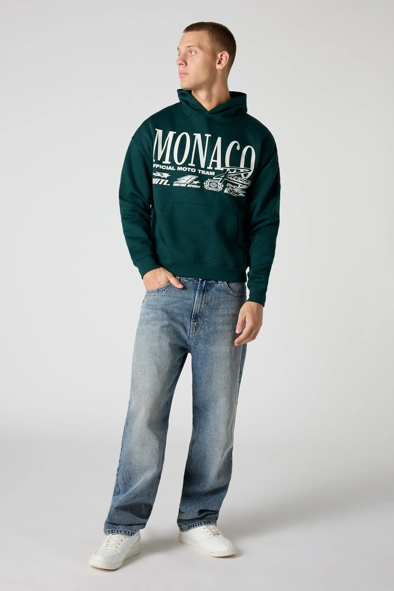 Graphic Boxy Fleece Hoodie sold by Urban Planet product image thumbnail 3