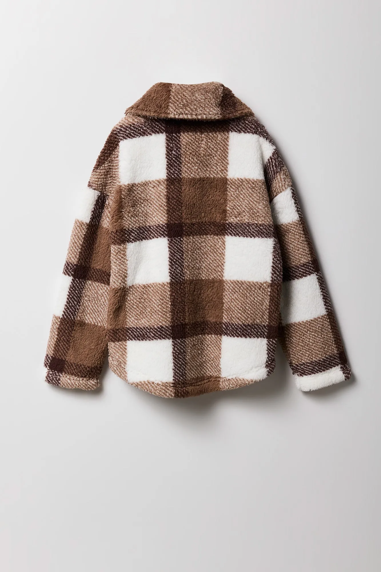 Girls Plaid Sherpa Shacket sold by Urban Planet product image thumbnail 2