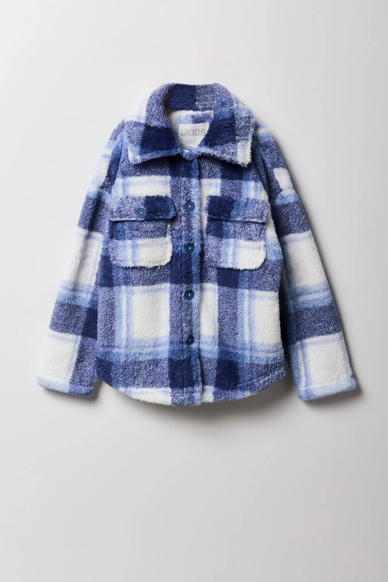 Girls Plaid Sherpa Shacket sold by Urban Planet product image thumbnail 5