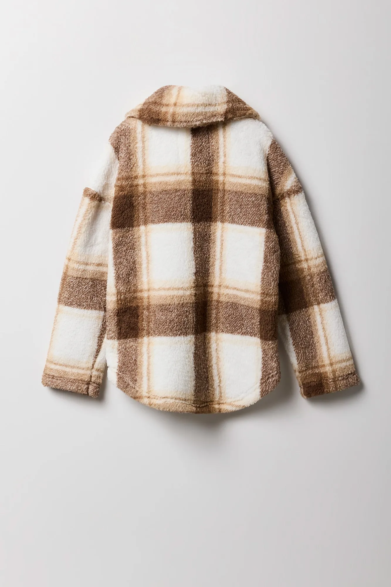Girls Plaid Sherpa Shacket sold by Urban Planet product image thumbnail 4