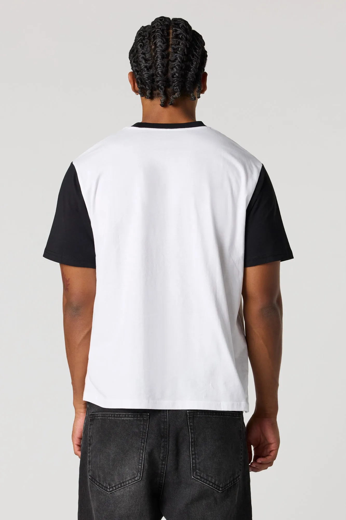 Colourblock Embroidered T-Shirt sold by Urban Planet product image thumbnail 2