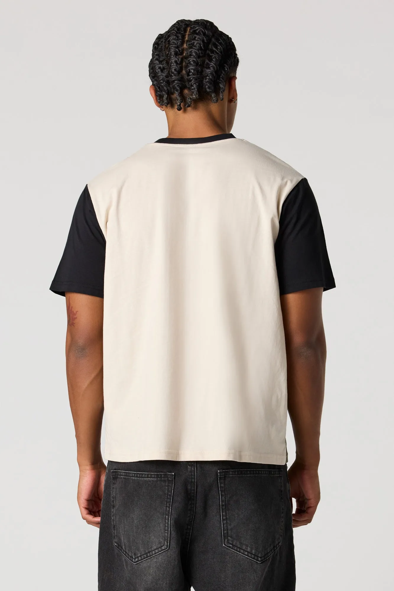 Colourblock Embroidered T-Shirt sold by Urban Planet product image thumbnail 5