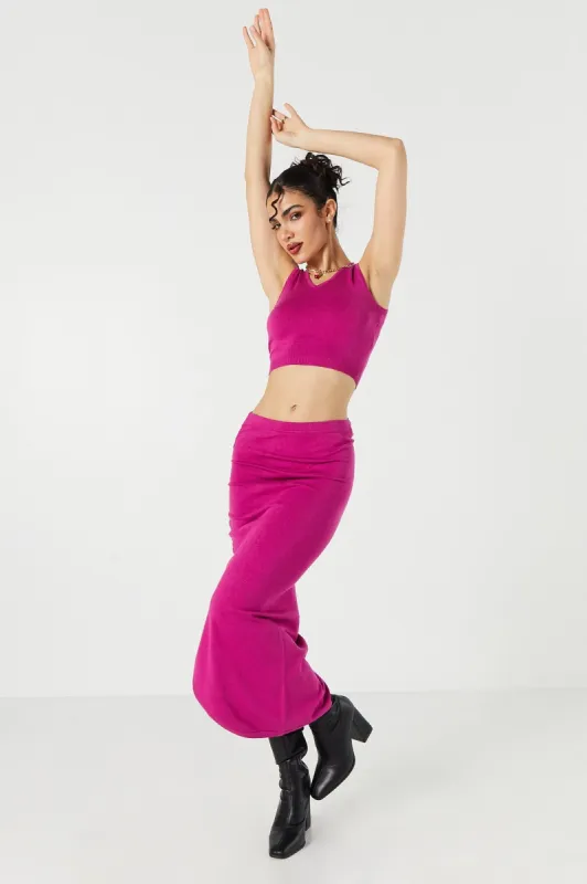 Ruched Knit Midi Skirt sold by Urban Planet
