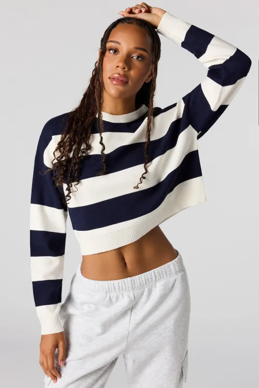 Striped Knit Boxy Sweater sold by Urban Planet