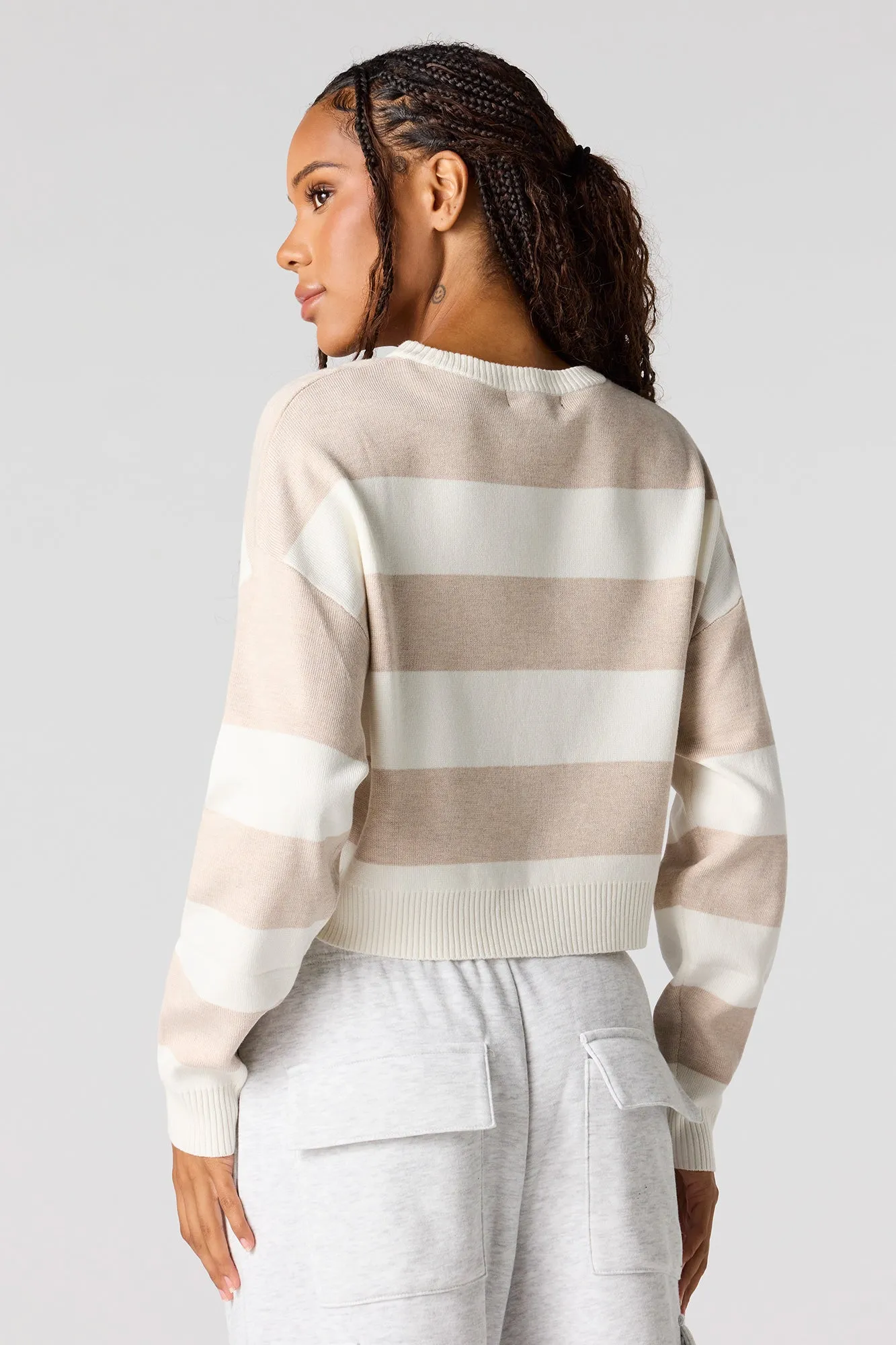 Striped Knit Boxy Sweater sold by Urban Planet product image thumbnail 5