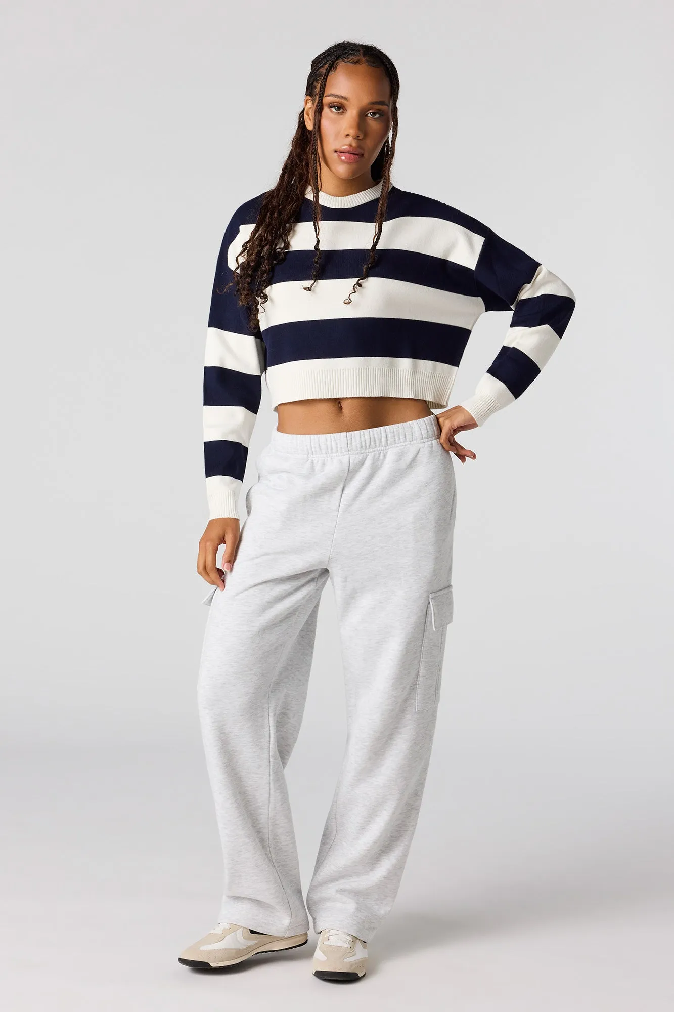 Striped Knit Boxy Sweater sold by Urban Planet product image thumbnail 3