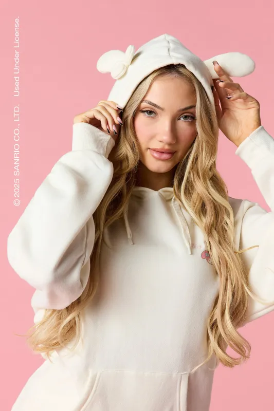 My Melody™ Embroidered Fleece 3D Hoodie sold by Urban Planet