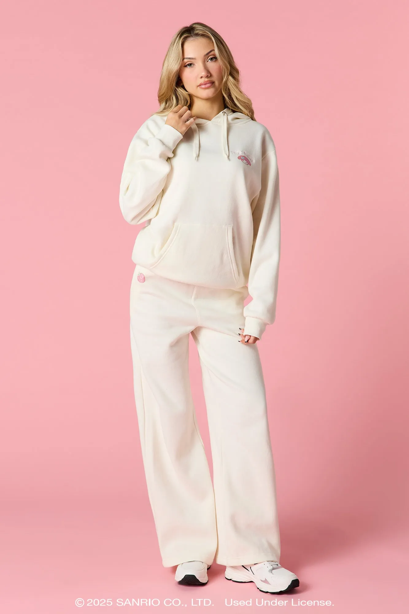 My Melody™ Embroidered Fleece 3D Hoodie sold by Urban Planet product image thumbnail 4