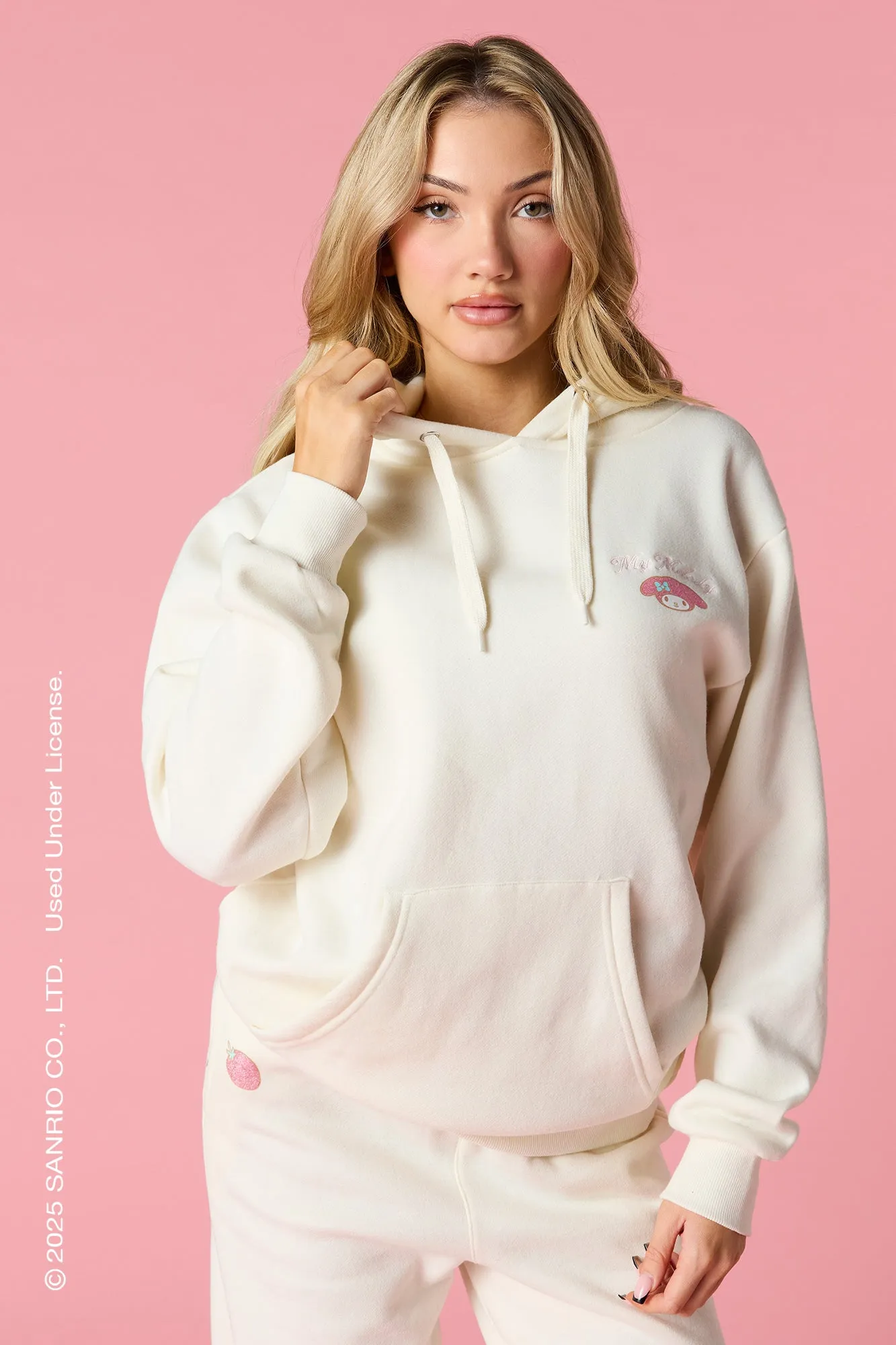 My Melody™ Embroidered Fleece 3D Hoodie sold by Urban Planet product image thumbnail 2