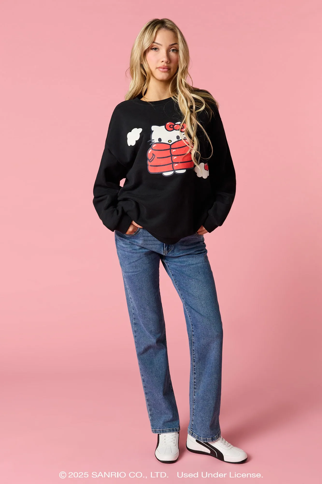 Hello Kitty® Puff Print Fleece Sweatshirt sold by Urban Planet product image thumbnail 3