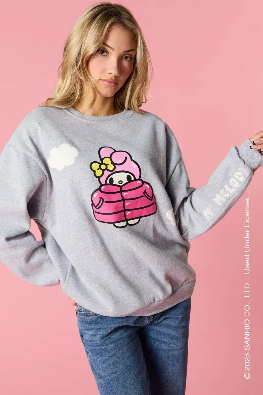 My Melody™ Puff Print Fleece Sweatshirt sold by Urban Planet