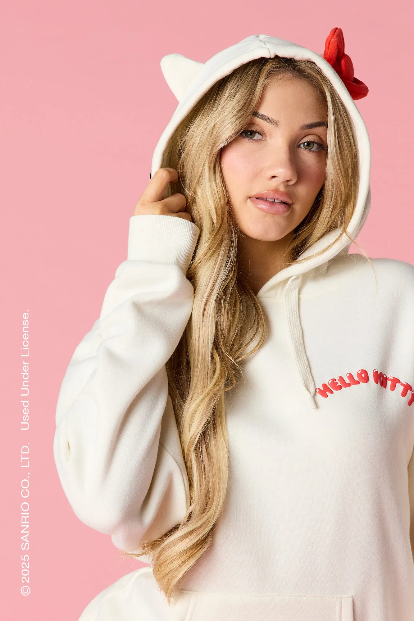 Hello Kitty® Puff Print Fleece 3D Hoodie sold by Urban Planet