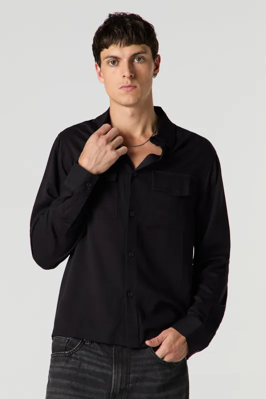 Long Sleeve Button-Up Top sold by Urban Planet