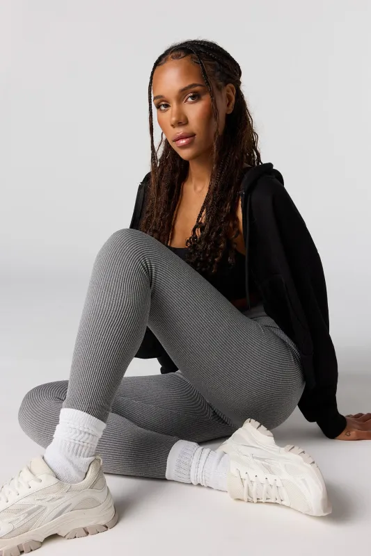 Seamless High-Rise Ribbed Legging sold by Urban Planet