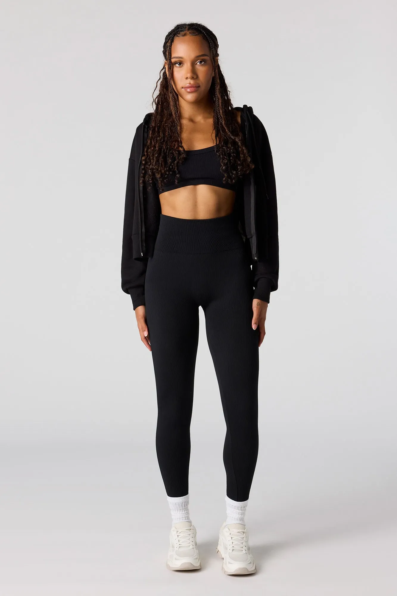 Seamless High-Rise Ribbed Legging sold by Urban Planet product image thumbnail 5