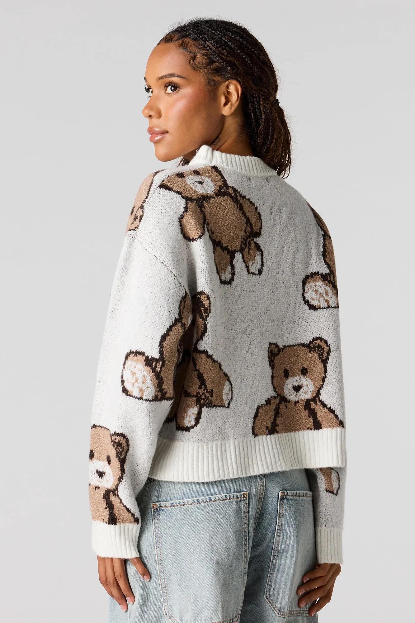 Teddy Bear Jacquard Knit Cropped Sweater sold by Urban Planet product image thumbnail 5