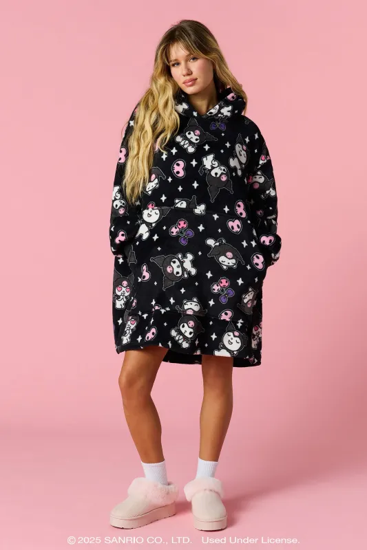 Kuromi™ Plush Blanket Hoodie sold by Urban Planet
