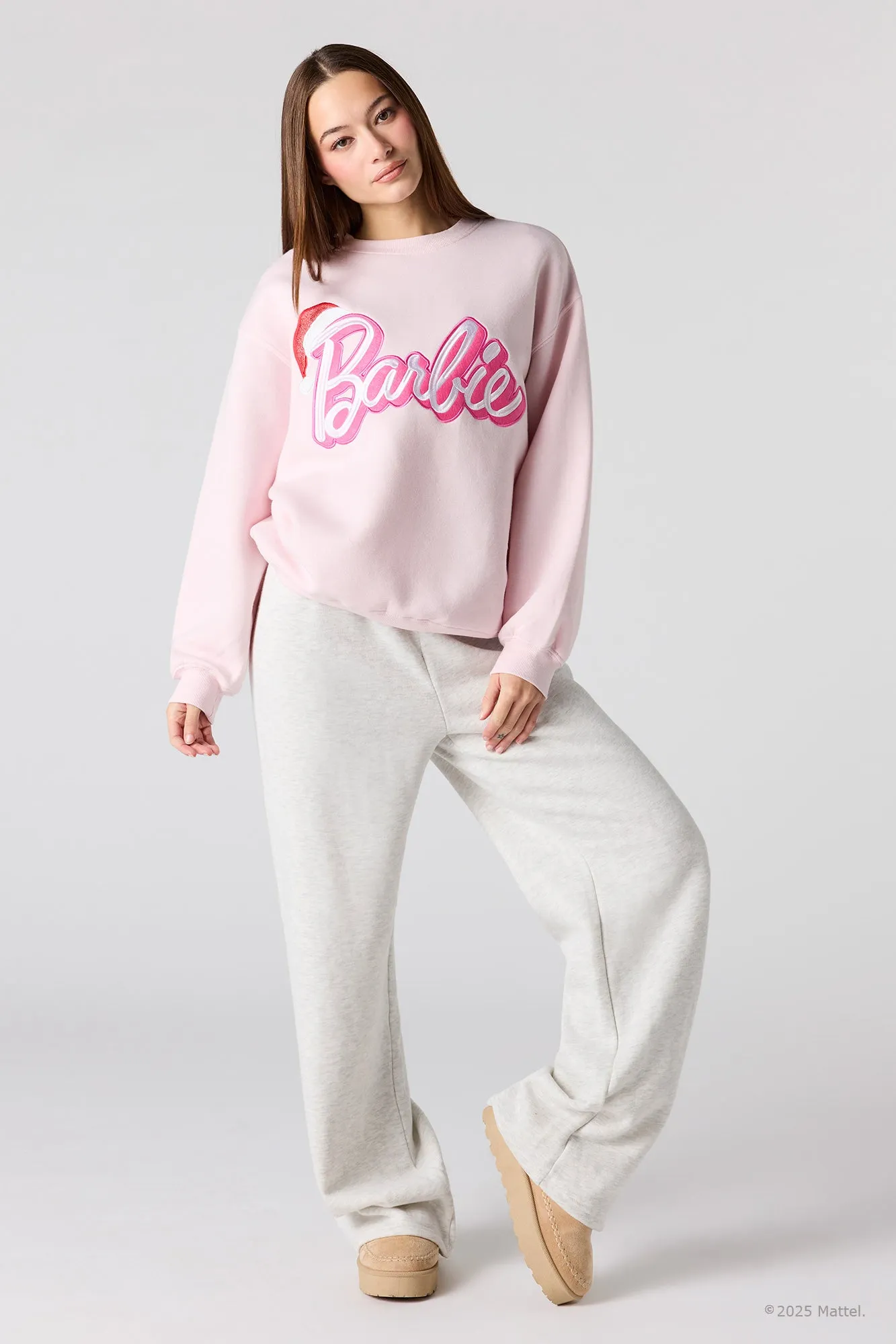 Barbie™ Embroidered Christmas Fleece Sweatshirt sold by Urban Planet product image thumbnail 3