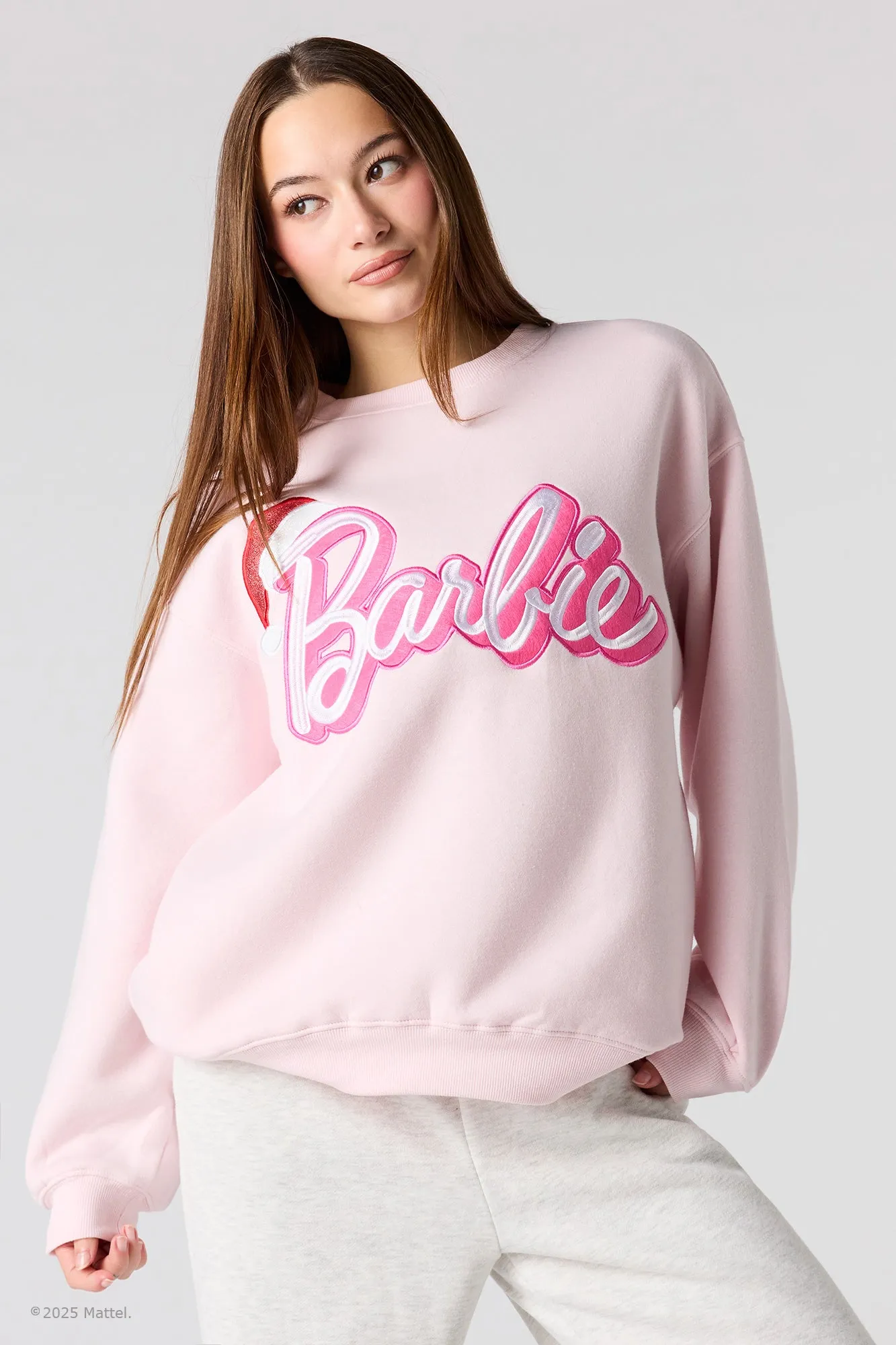 Barbie™ Embroidered Christmas Fleece Sweatshirt sold by Urban Planet