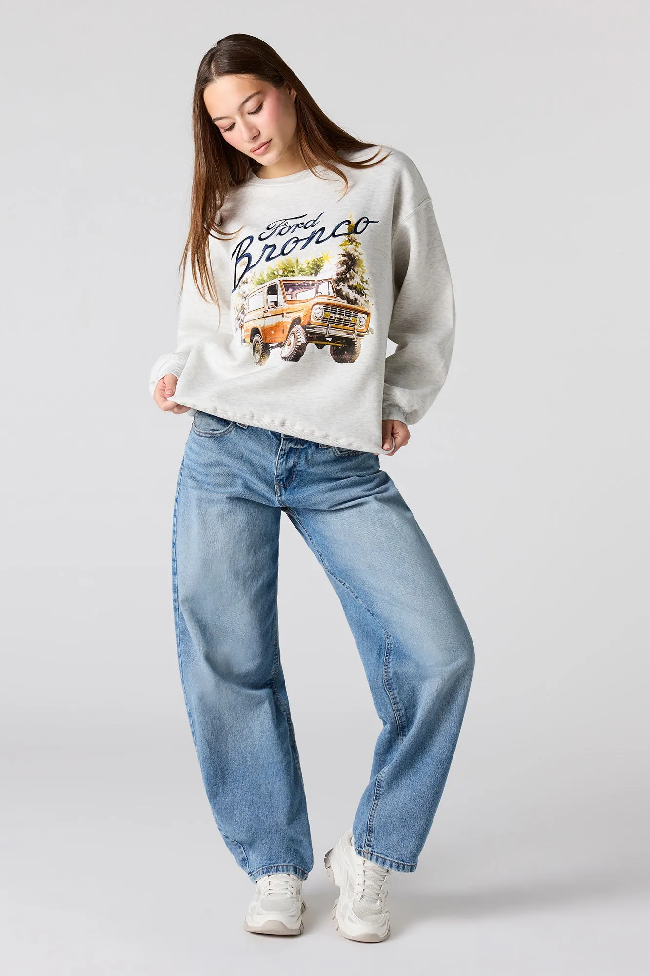 Ford Bronco Embroidered Christmas Fleece Sweatshirt sold by Urban Planet product image thumbnail 3