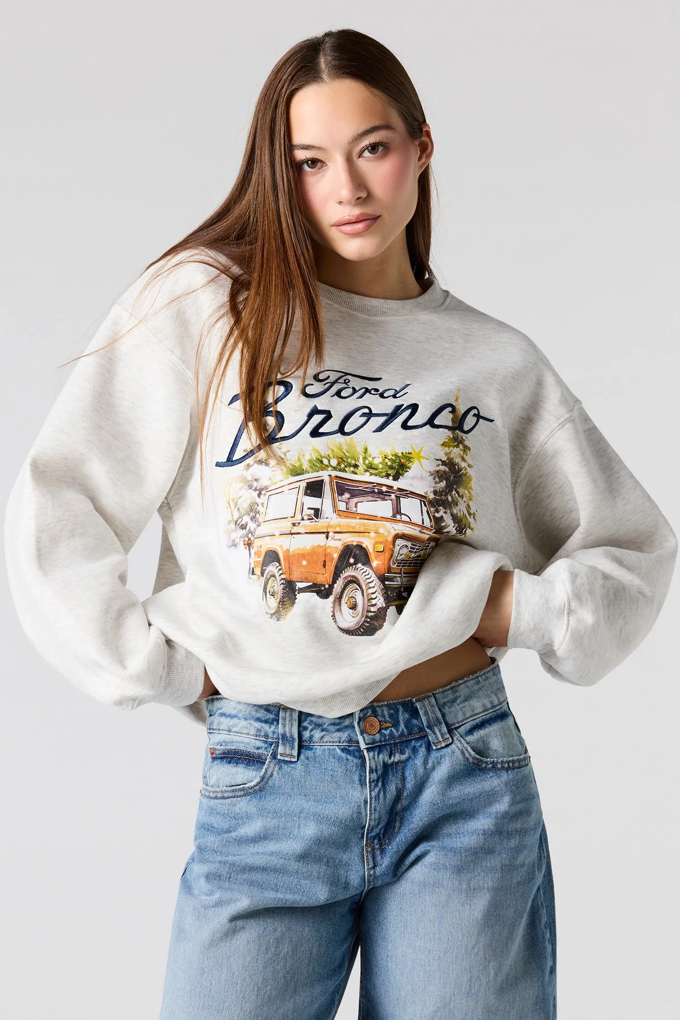 Ford Bronco Embroidered Christmas Fleece Sweatshirt sold by Urban Planet
