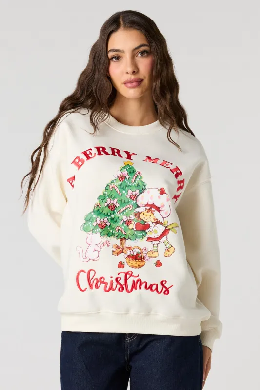Strawberry Shortcake Christmas Embroidered Fleece Sweatshirt sold by Urban Planet