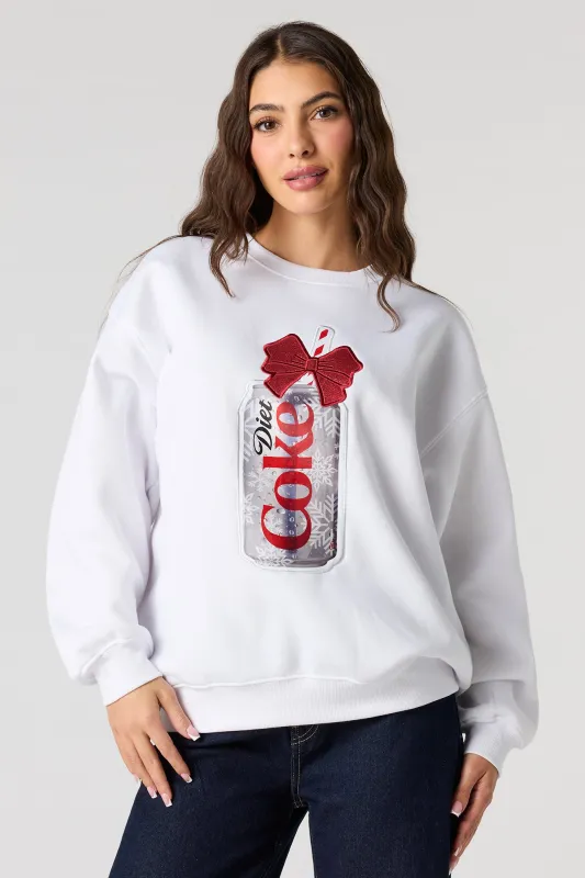 Diet Coke Christmas Embroidered Fleece Sweatshirt sold by Urban Planet