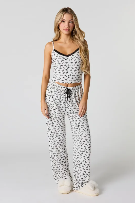 Lace Trim Tank & Wide Leg Pant Pajama Set sold by Urban Planet