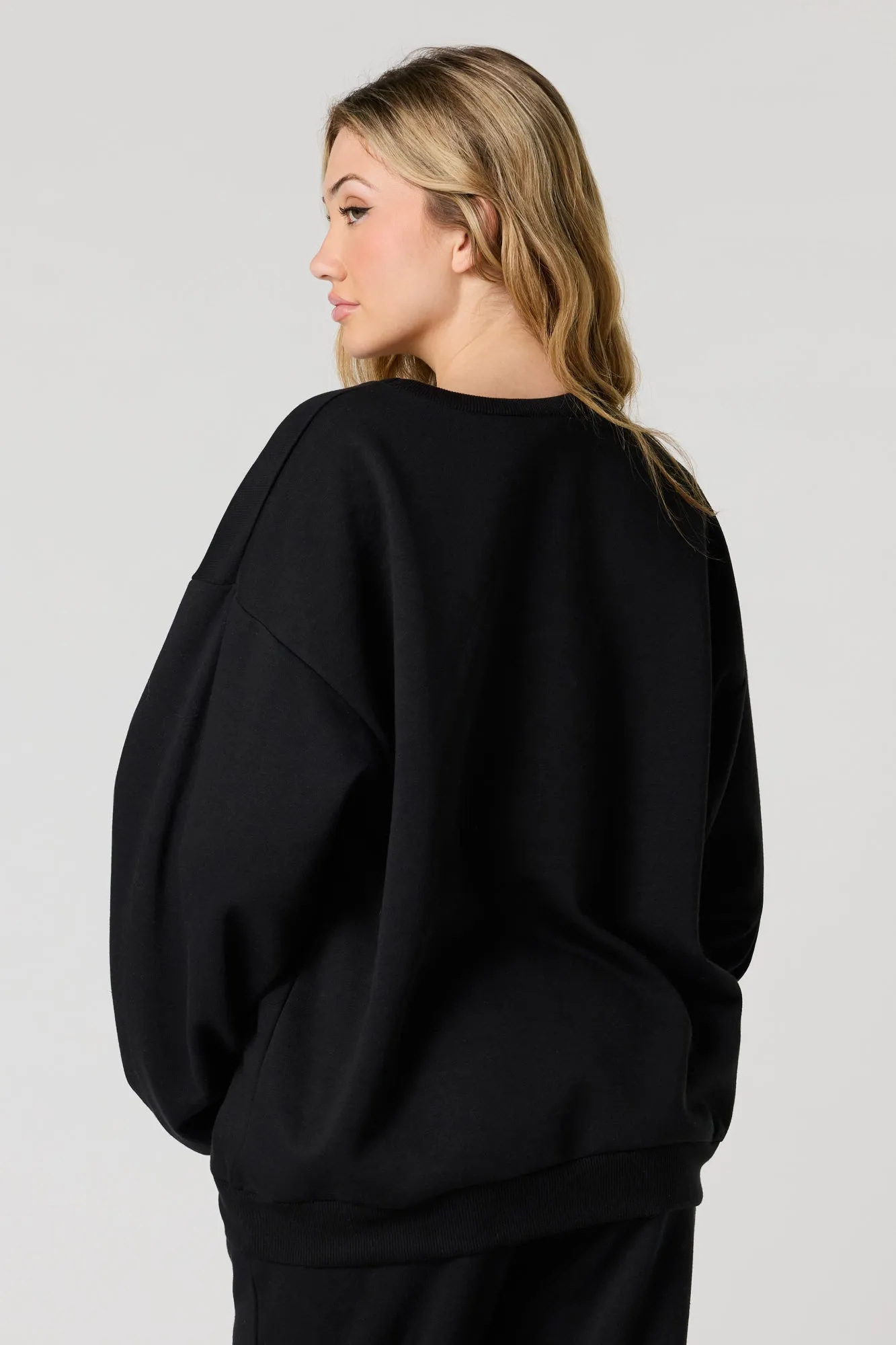 Fleece Embroidered Sweatshirt sold by Urban Planet product image thumbnail 5