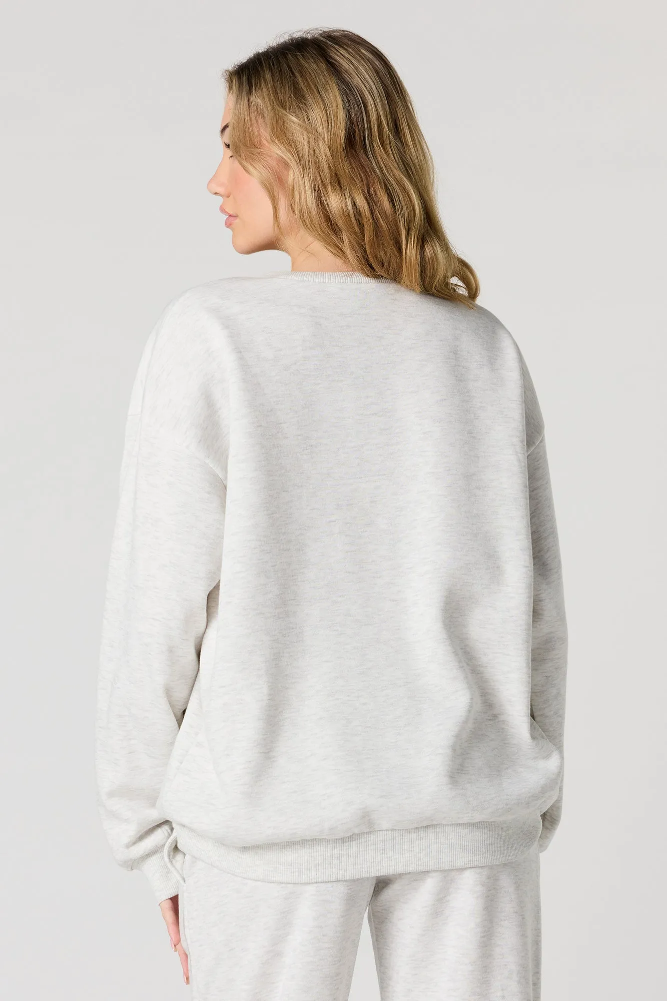 Fleece Embroidered Sweatshirt sold by Urban Planet product image thumbnail 2