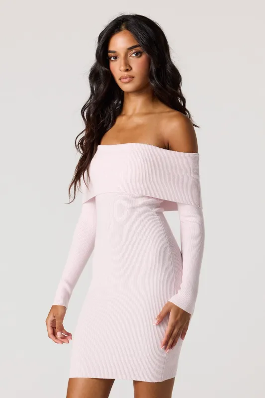 Off Shoulder Ribbed Long Sleeve Mini Dress sold by Urban Planet