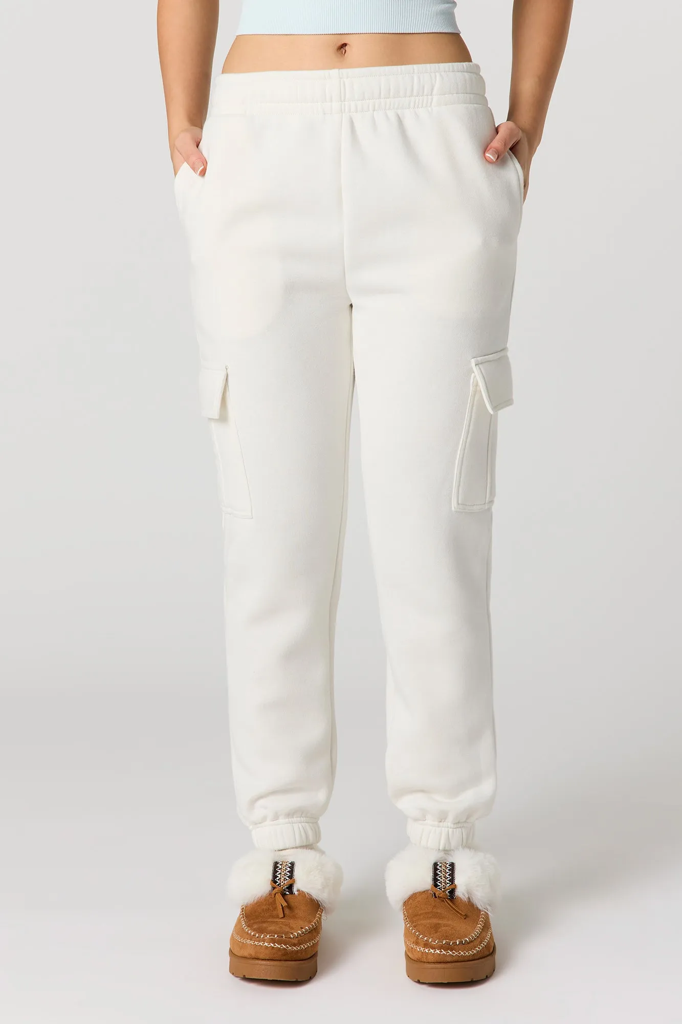 Solid Fleece Cargo Jogger sold by Urban Planet product image thumbnail 2