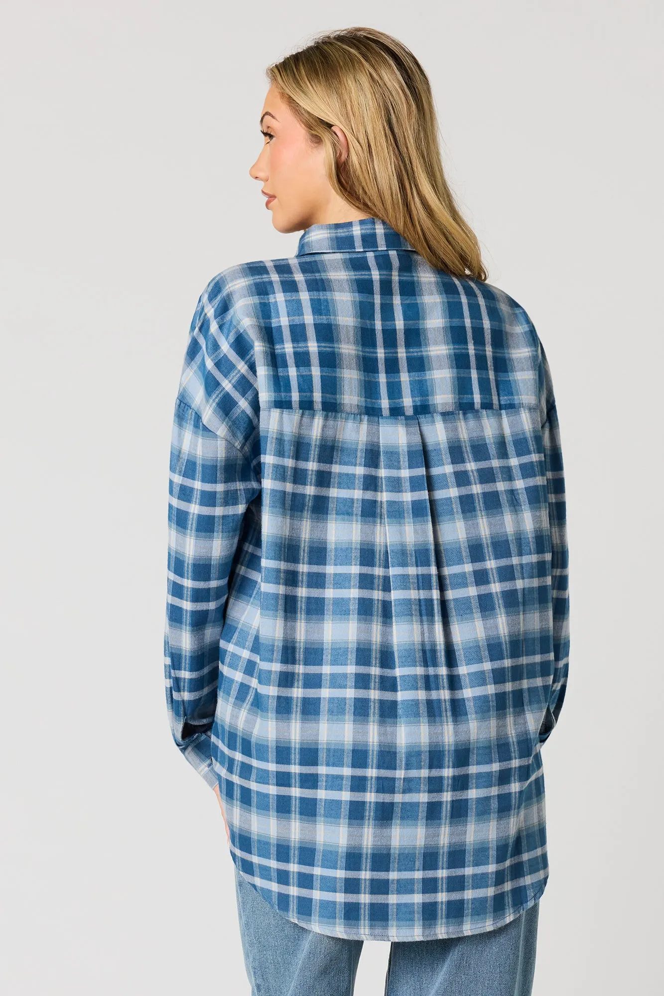 Plaid Flannel Button-Up Top sold by Urban Planet product image thumbnail 2