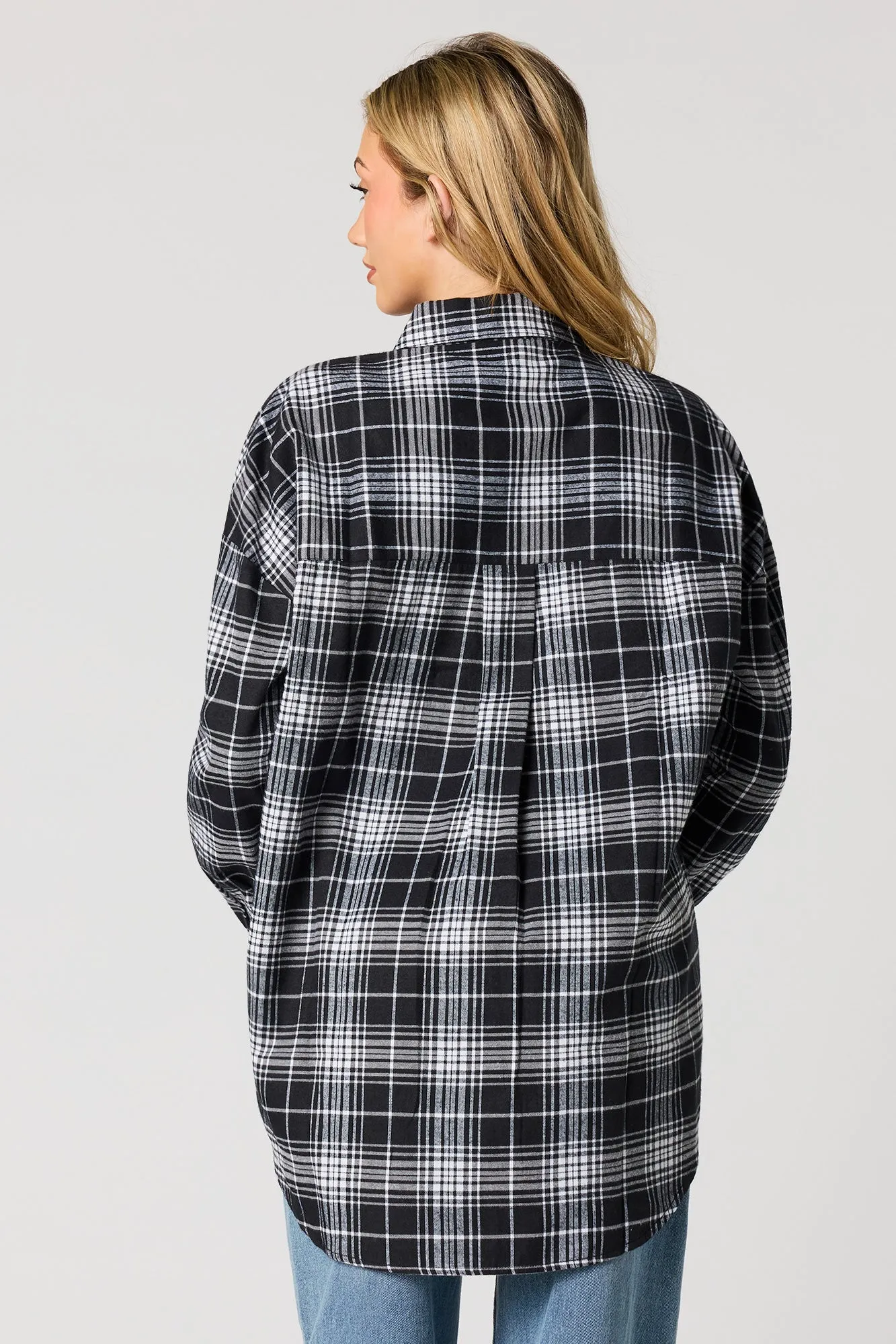 Plaid Flannel Button-Up Top sold by Urban Planet product image thumbnail 5