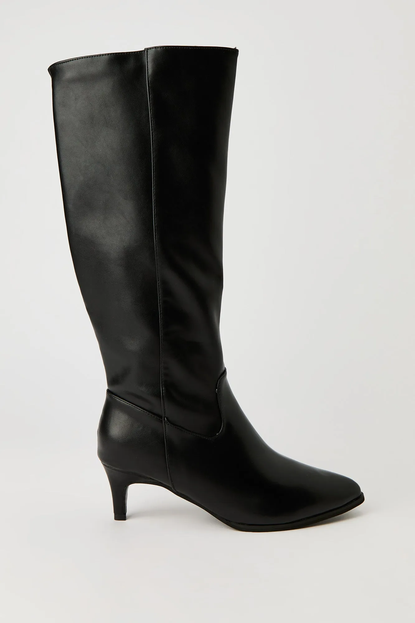 Faux Leather Knee High Kitten Heel Boot sold by Urban Planet product image thumbnail 2