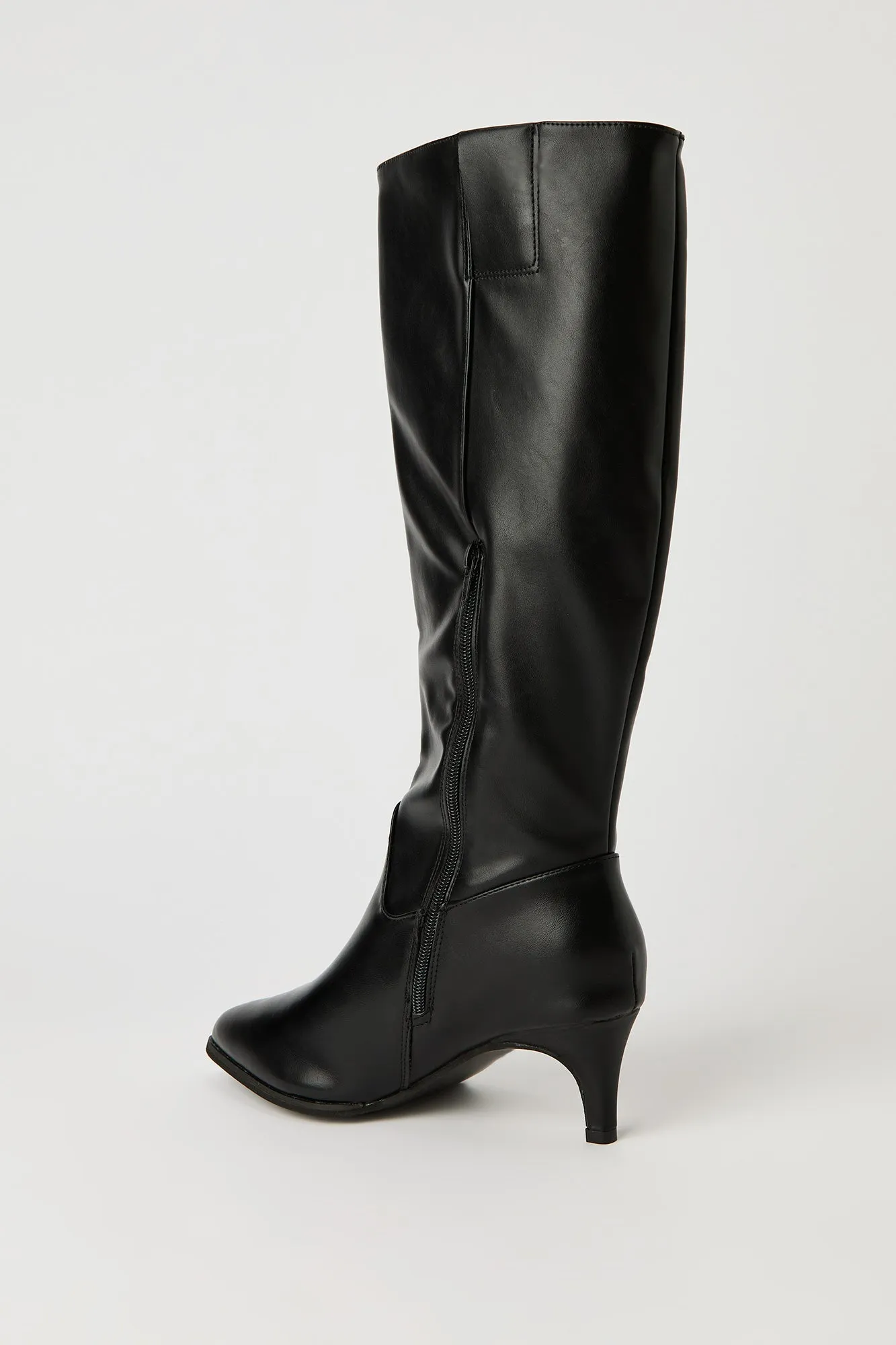 Faux Leather Knee High Kitten Heel Boot sold by Urban Planet product image thumbnail 4