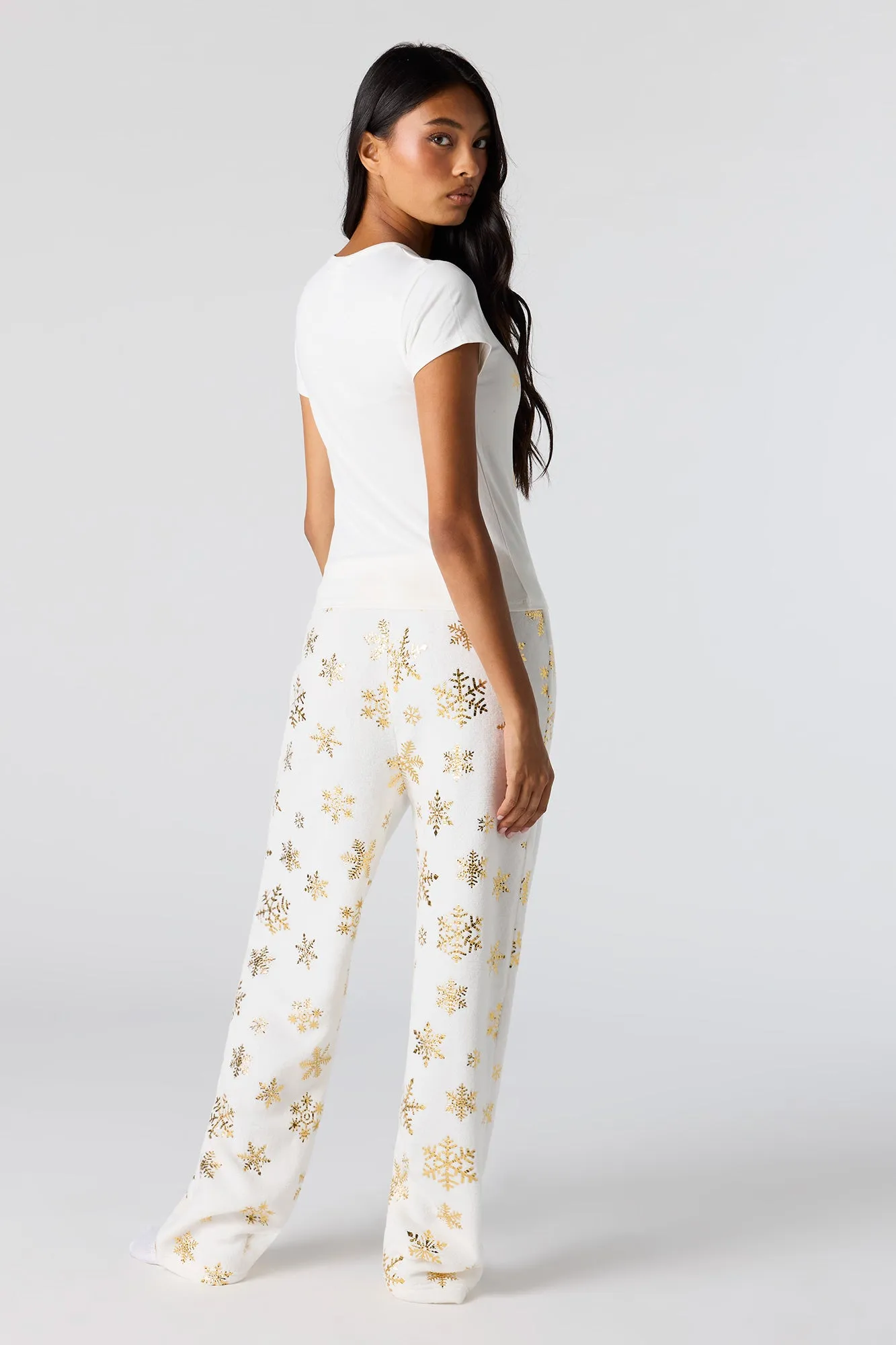 Christmas Graphic T-Shirt & Plush Pant Pajama Set sold by Urban Planet product image thumbnail 4