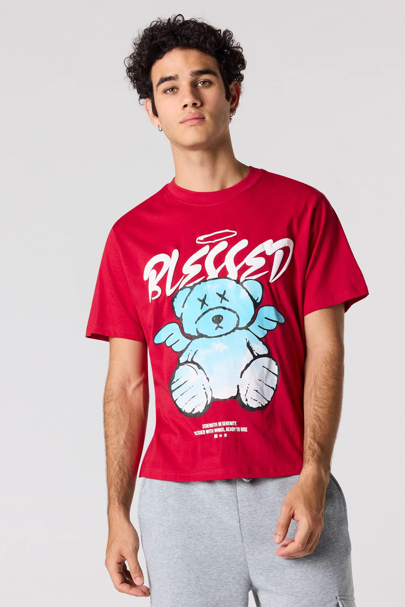 Blessed Bear Puff Print T-Shirt sold by Urban Planet