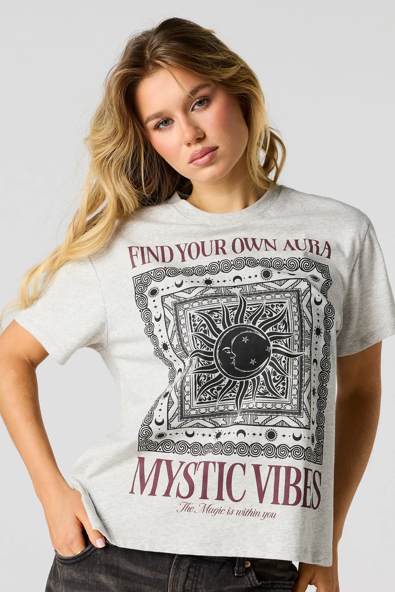 Mystic Graphic Boxy Boyfriend T-Shirt sold by Urban Planet product image thumbnail 4