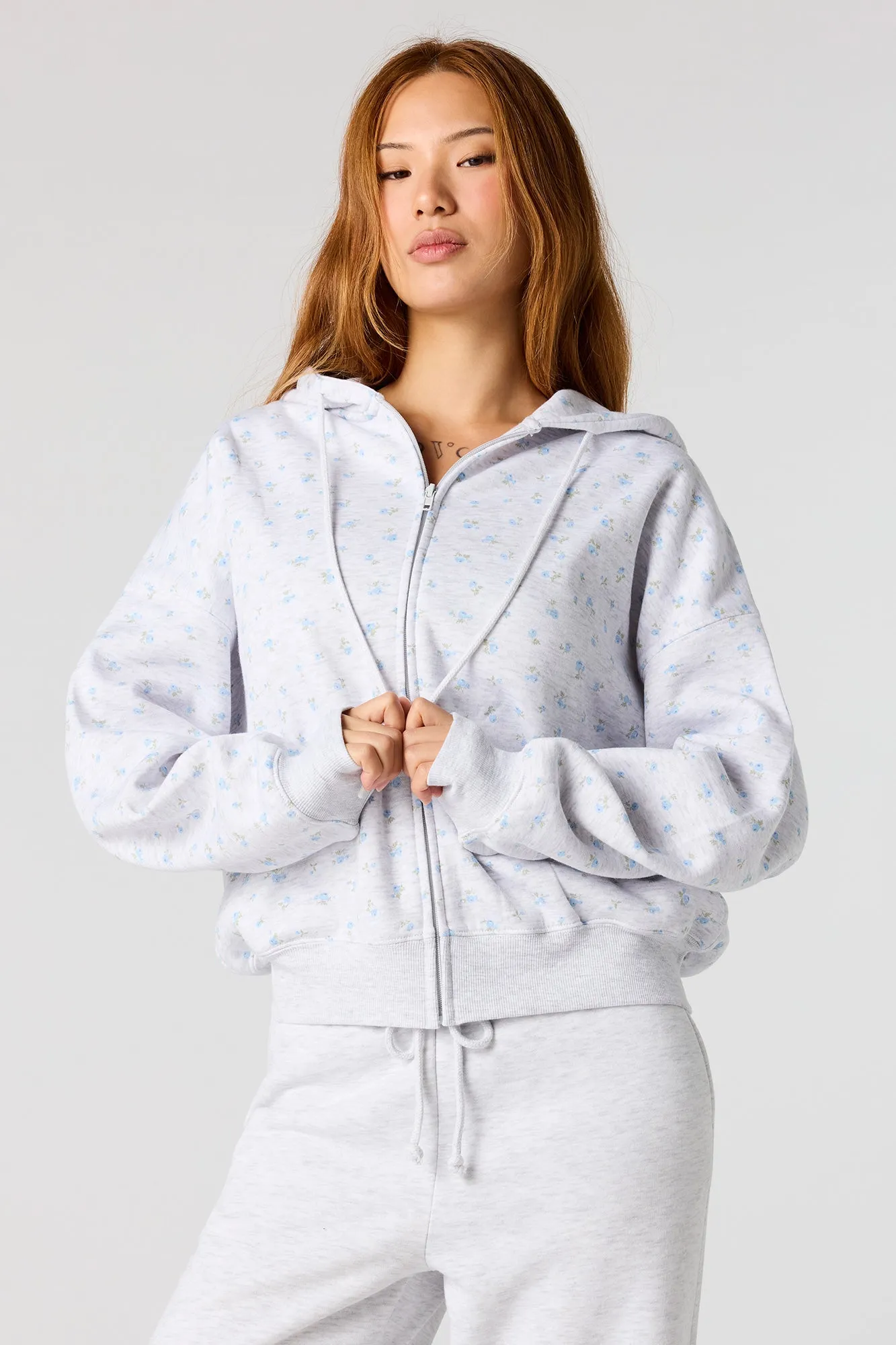 Fleece Boxy Zip-Up Hoodie sold by Urban Planet