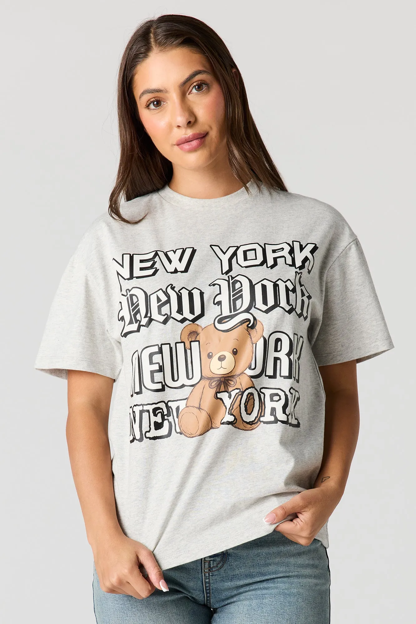 Teddy Bear Graphic Boyfriend T-Shirt sold by Urban Planet