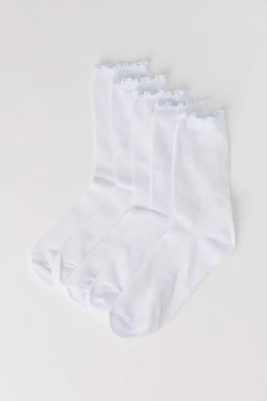 Ribbed Ruffled Quarter Socks (5 Pack) sold by Urban Planet